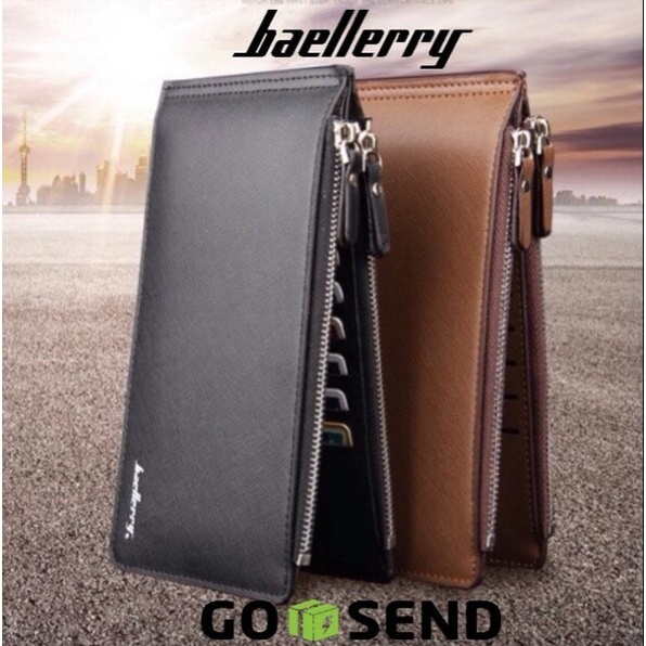 NEW Dompet kartu nama ATM dll panjang merk baellerry - Cokelat Tua