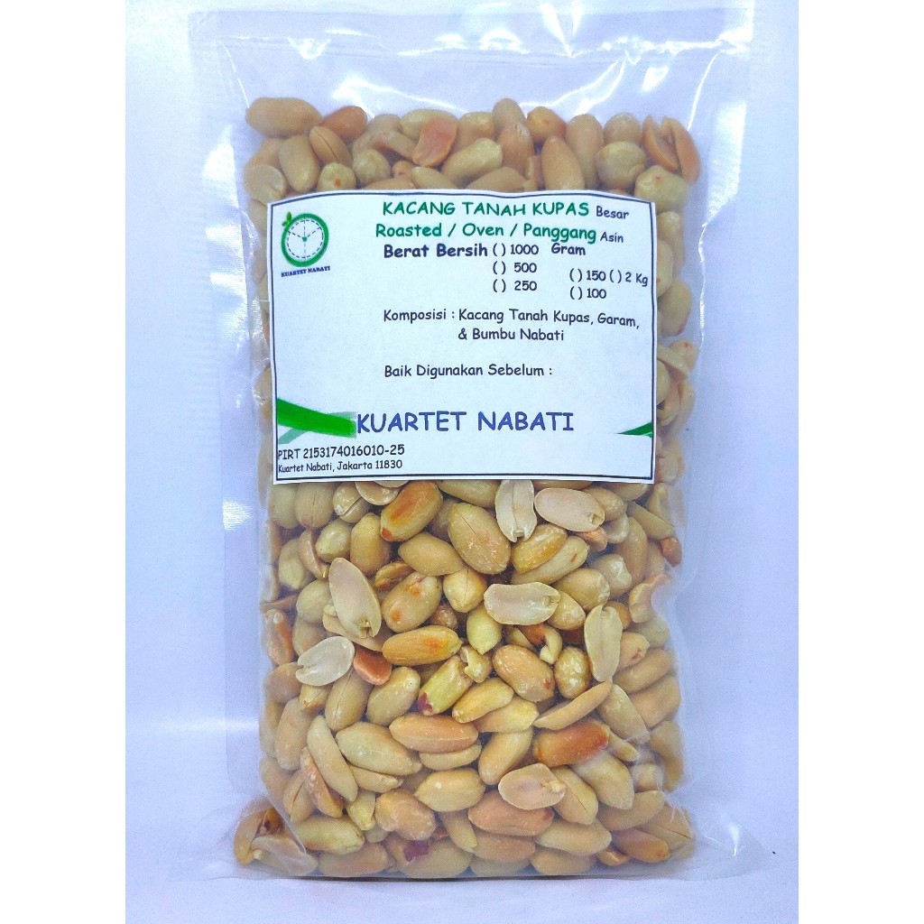 

500gr Roasted Kacang Tanah Kupas - Rasa ASIN - Size BESAR 25/29