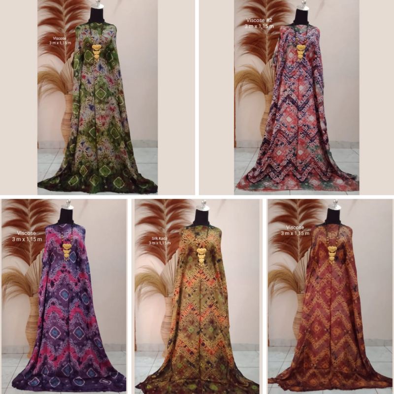 Kain Jumputan Khas Palembang Viscose Hijau Fanta 3 Meter Bahan Baju Couple  Gamis Kaftan Wanita Mewa