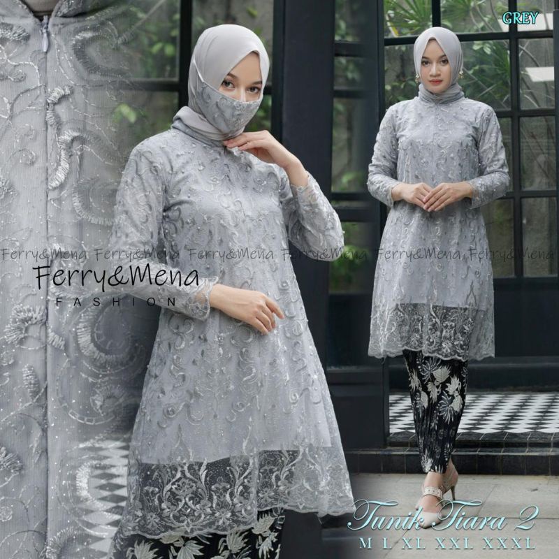 Setelan Tunik Tille Tiara 2 / Kebaya Tunik Solo / Kebaya Ld 130 / Set Tunik Busui