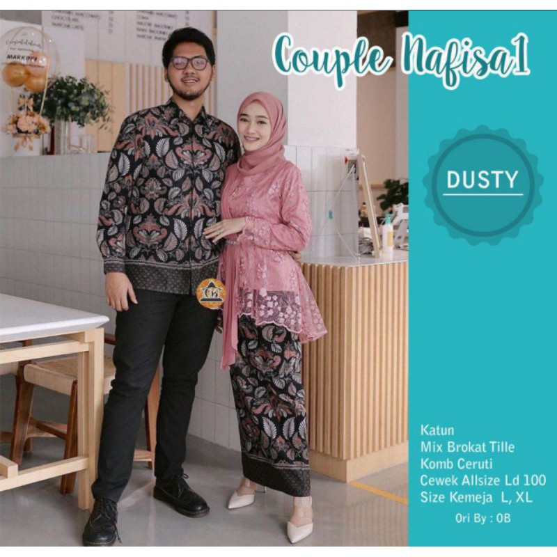 [Rose] Set Kebaya Couple Tunangan Lamaran Wisuda-Couple dusty