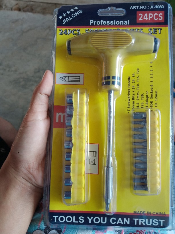 Obeng Kunci Sock T Plus Palu 20 In 1 Screwdriver Tools - Kuning