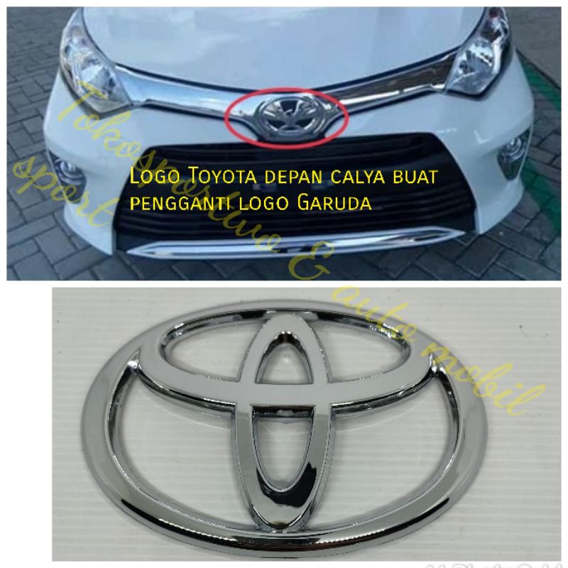 Logo Emblem Lambang Toyota Depan Calya chrome 15cm buat pengganti logo Garuda