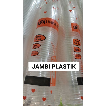 

Gelas Plastik Universal Cup 12 oz 14 oz 16 oz bisa seal isi 50 pcs