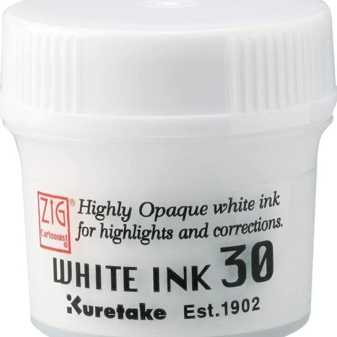 

(BISA COD) Kuretake ZIG CARTOONIST WHITE INK 30 ml TERUJI Kode 566