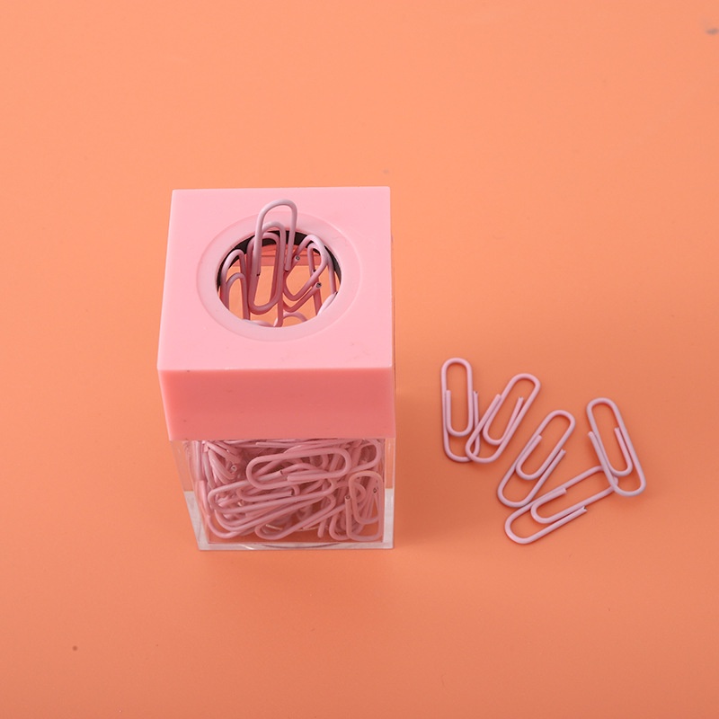 18pcs/set Kreatif Persegi Macaron Color Magnetic Storage Warna Plastik Klip Kertas Transparan Dengan Kotak