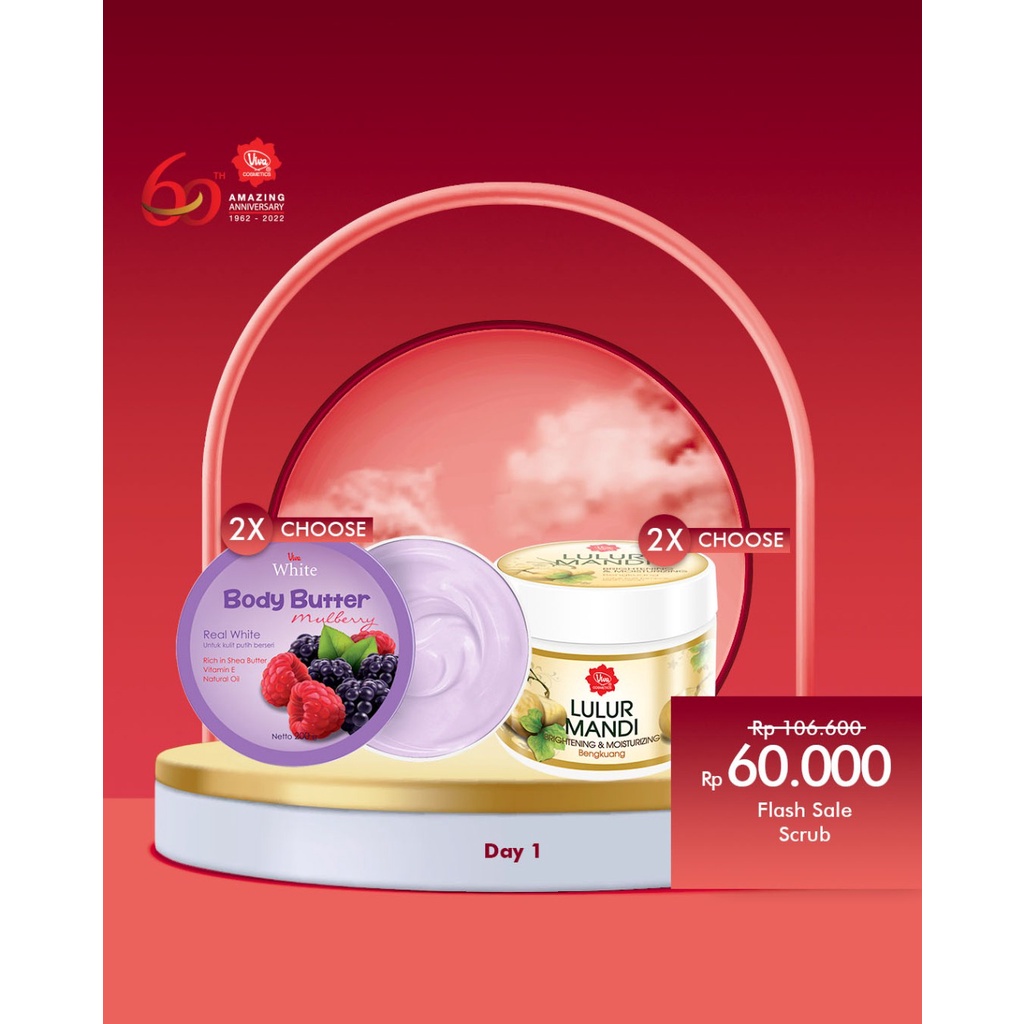 Paket 2 Lulur Mandi 2 Body Butter viva