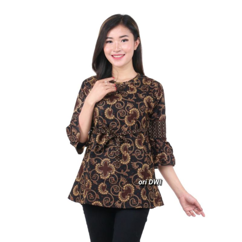 M-L-XL-XXL Batik wanita ASJ SA HRB026 Kenongo Kemeja Tosca Pendek-B.batman dwi