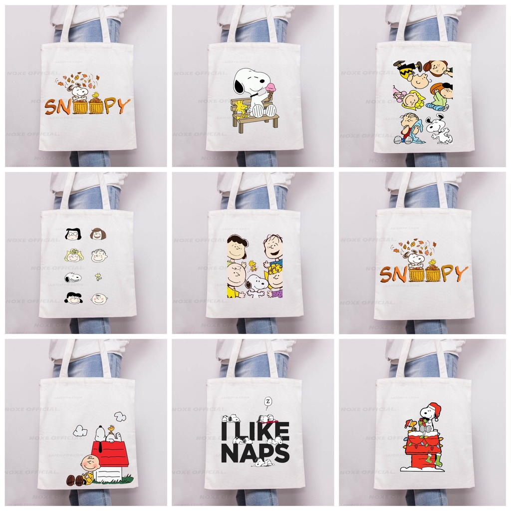 TOTEBAG KANVAS KARTUN SNOPPY PEANUTS