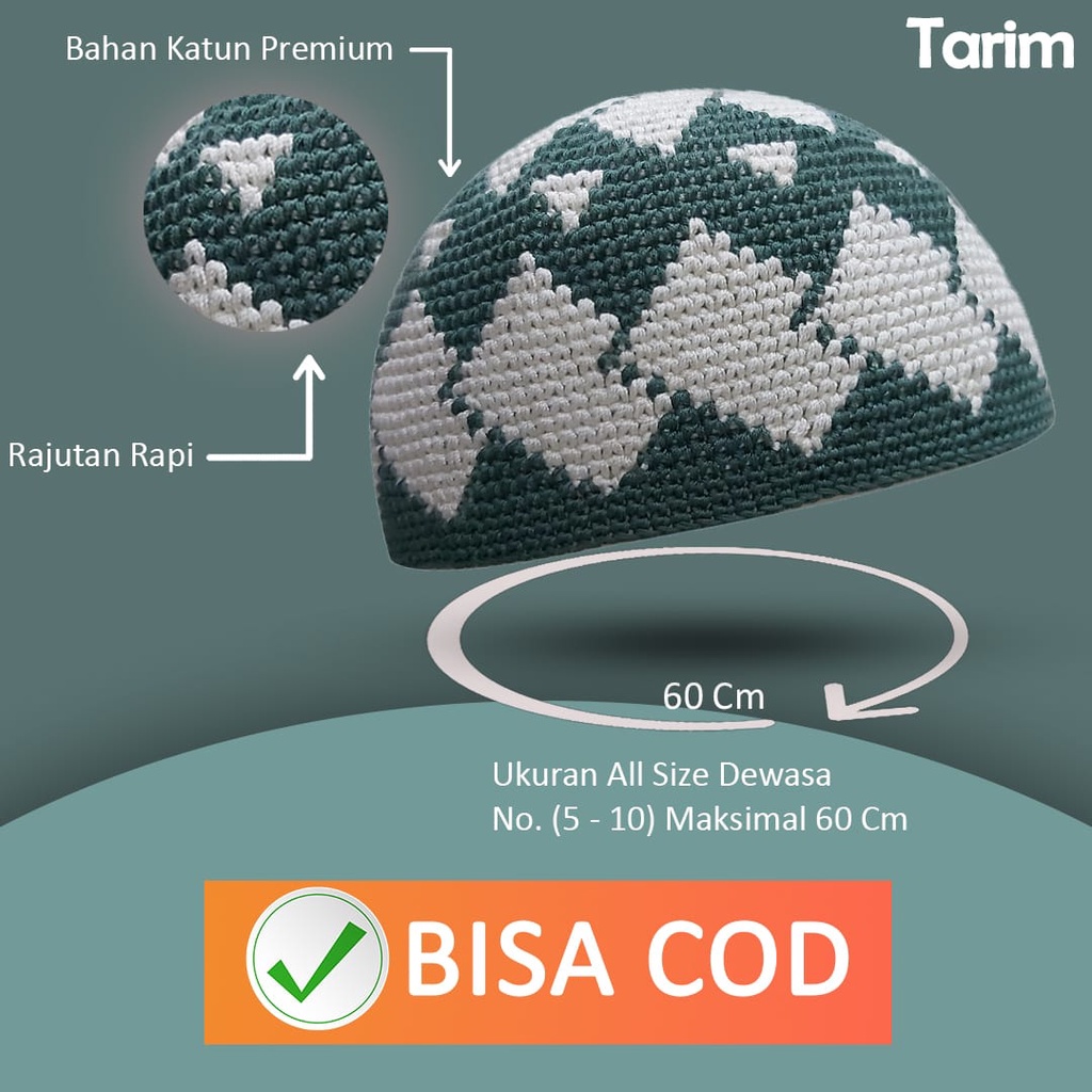 Peci Rajut Yaman Tarim Peci Rajut Motif Tarim Dewasa Aneka Warna