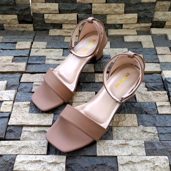 Shabrina Heels Olivia Dark Brown Sepatu Big Size Jumbo 41-45