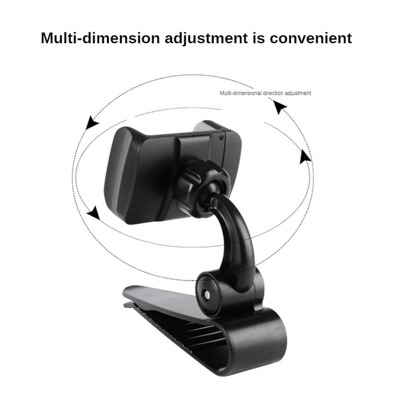 Dudukan telepon klip mobil Dudukan telepon pelindung matahari Braket pemasangan ponsel Bracket pemasangan GPS Dudukan mobil universal Dapat disesuaikan dengan 360° cocok untuk 4-6,5 inci