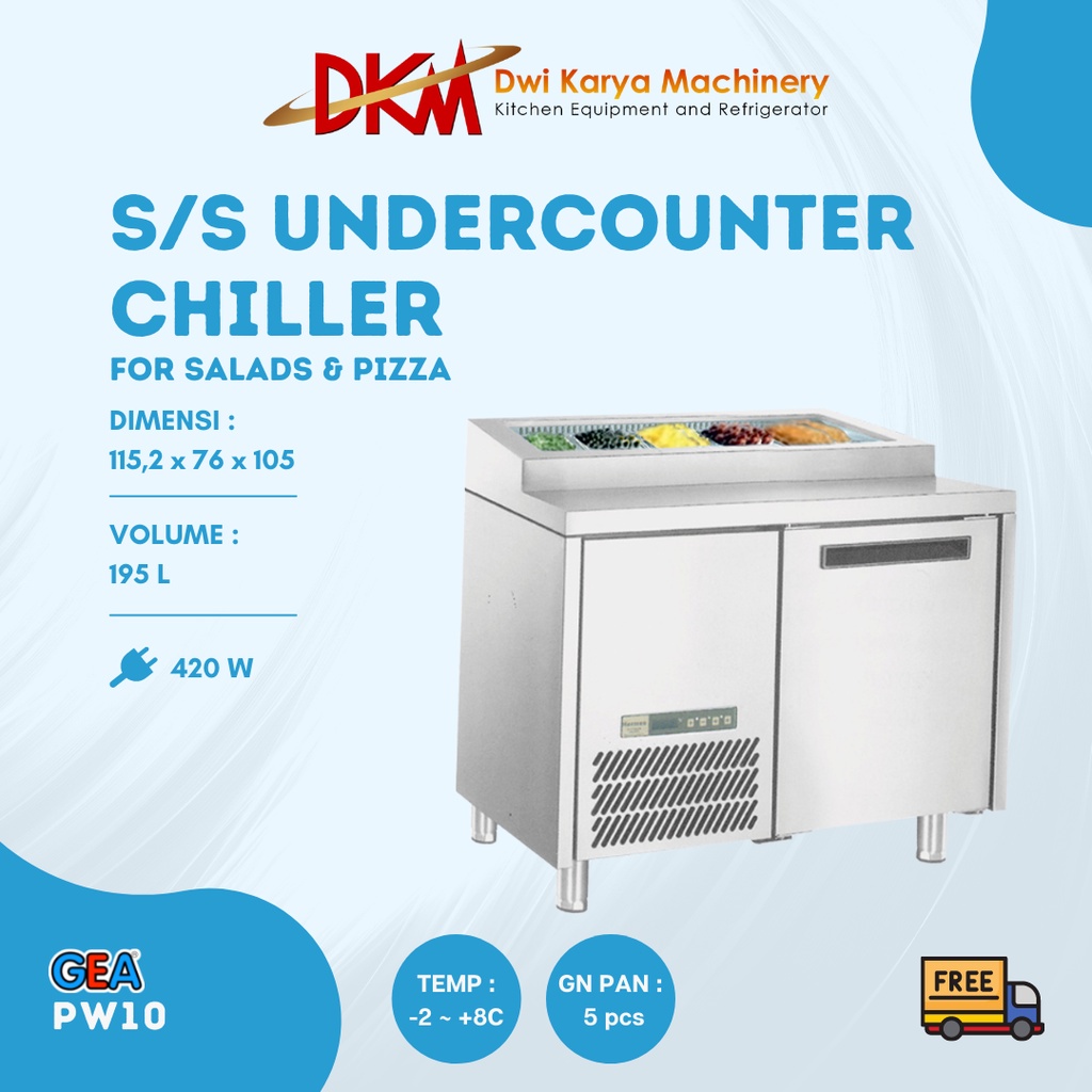 stainless under counter chiller for salad&pizza PW-10