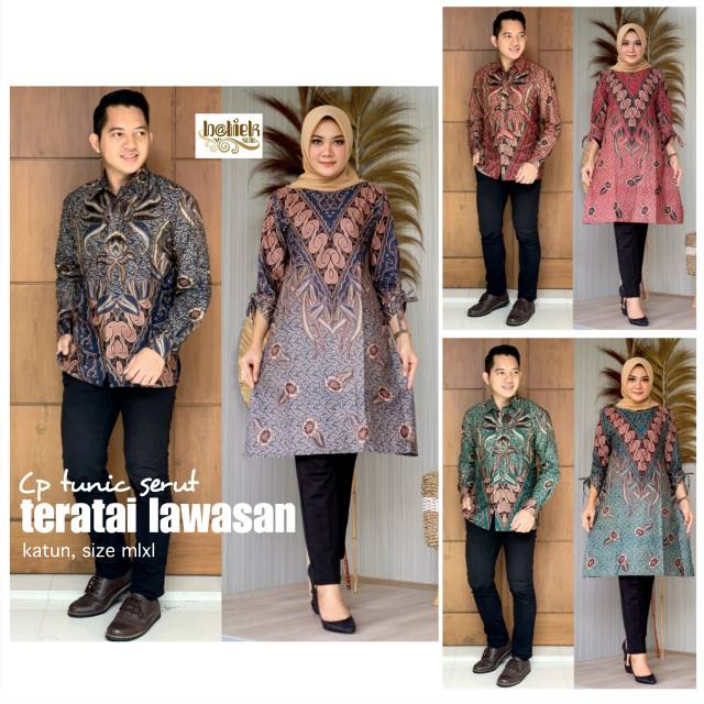 Cp  tunik serut teratai lawasan tirtonadi batik modern