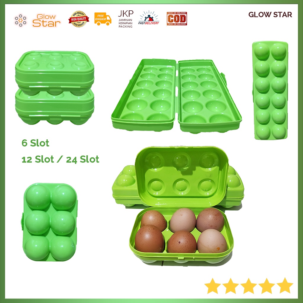 Tempat Box Kotak Wadah telur ayam bebek 6 / 12 / 24 Slot Lubang