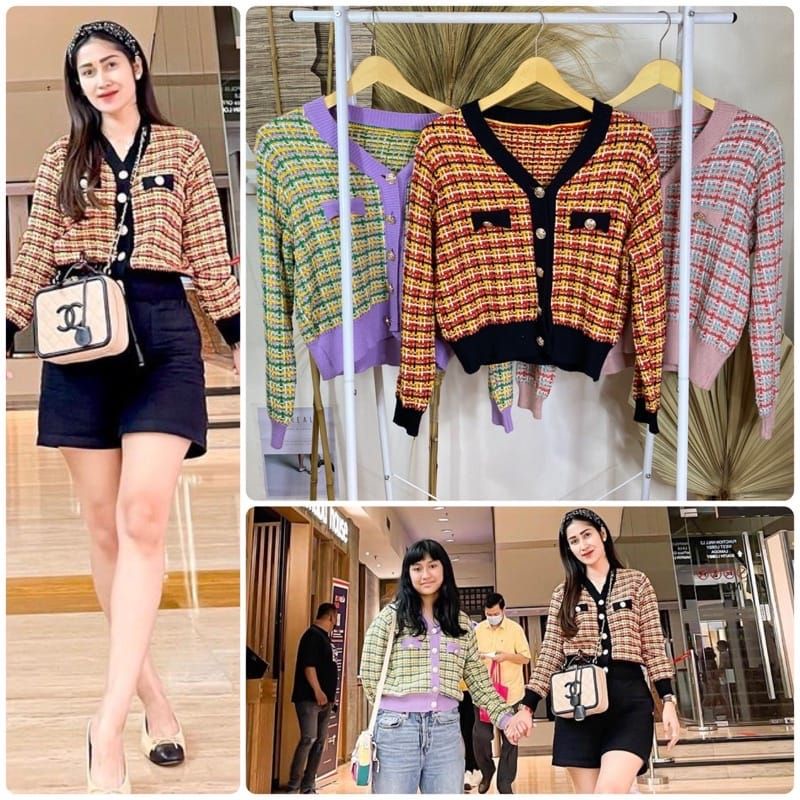 Tweed Zara CARDIGAN IMPORT  PREMIUM QUALITY / BLEZER RAJUT WANITA