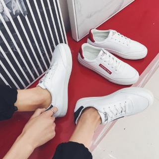 Sepatu Sneakers Pria Model Low Top Bahan Kulit Pu Untuk