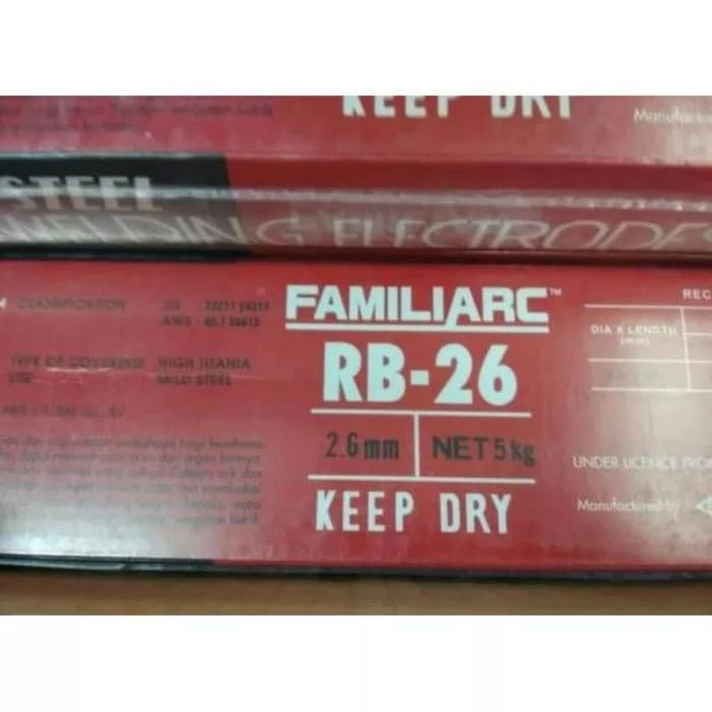 kawat las KOBE RB-26 2,6m KOBE STEEL kemasan 5kg