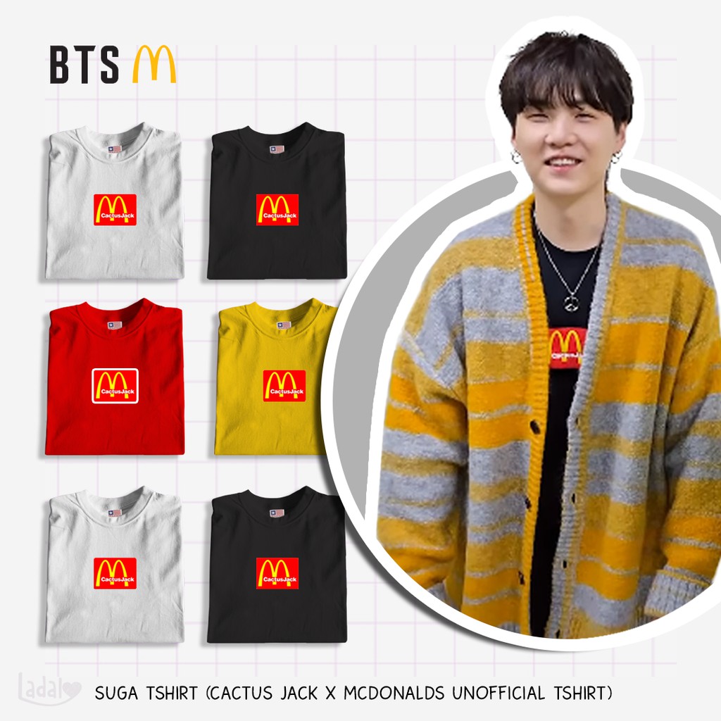 Kaos Mc Donald's Yoongi - McD Suga BTS T-shirt Cactus Jack