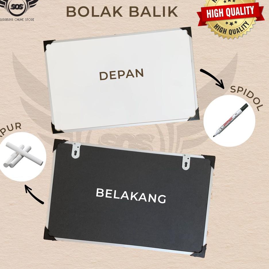 

Seller 9HIKM Whiteboard / Papan Tulis Gantung Spidol dan Kapur Dua Sisi Ukuran (20x30) (30x50) (40x60) / Papan Tulis Besar Kecil 67 Buruan Beli