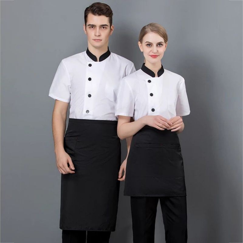 KEMEJA BAJU CHEF KOKI set APRON