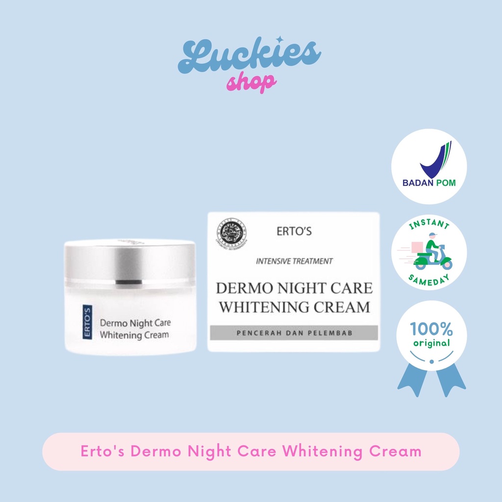 BPOM Erto's Dermo Night Cream Krim Malam Ertos Night Cream Pencerah Wajah Pelembab Wajah