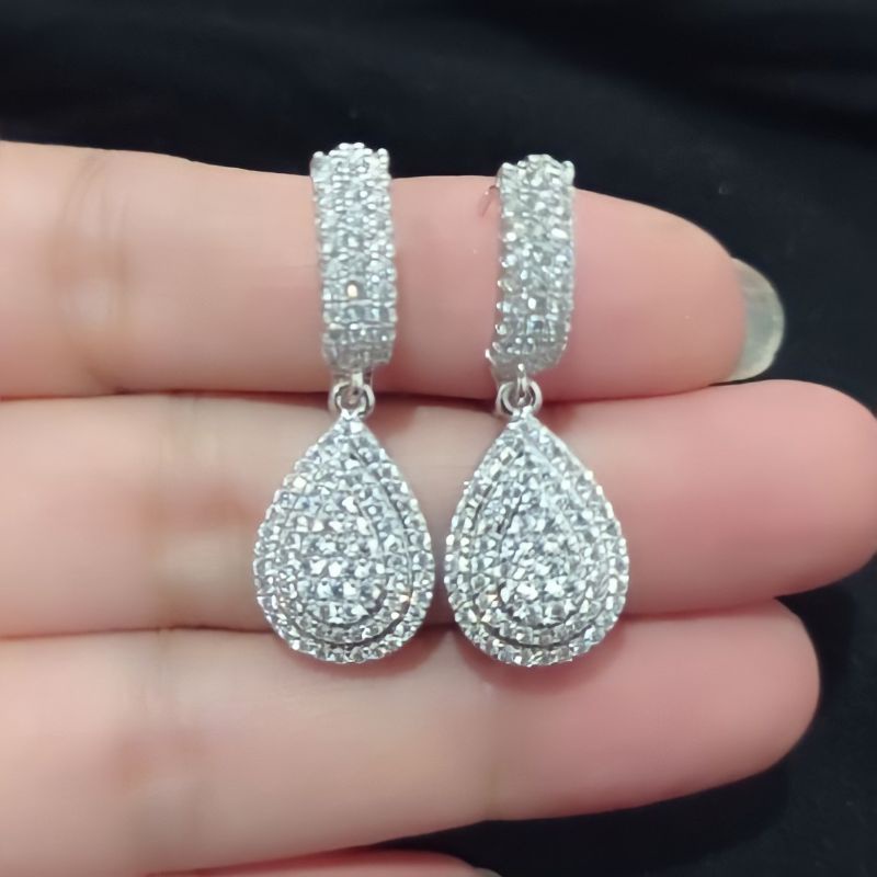 Anting titanium wanita anti karat anti luntur / anting labu tetes titanium / anting tusuk gantung