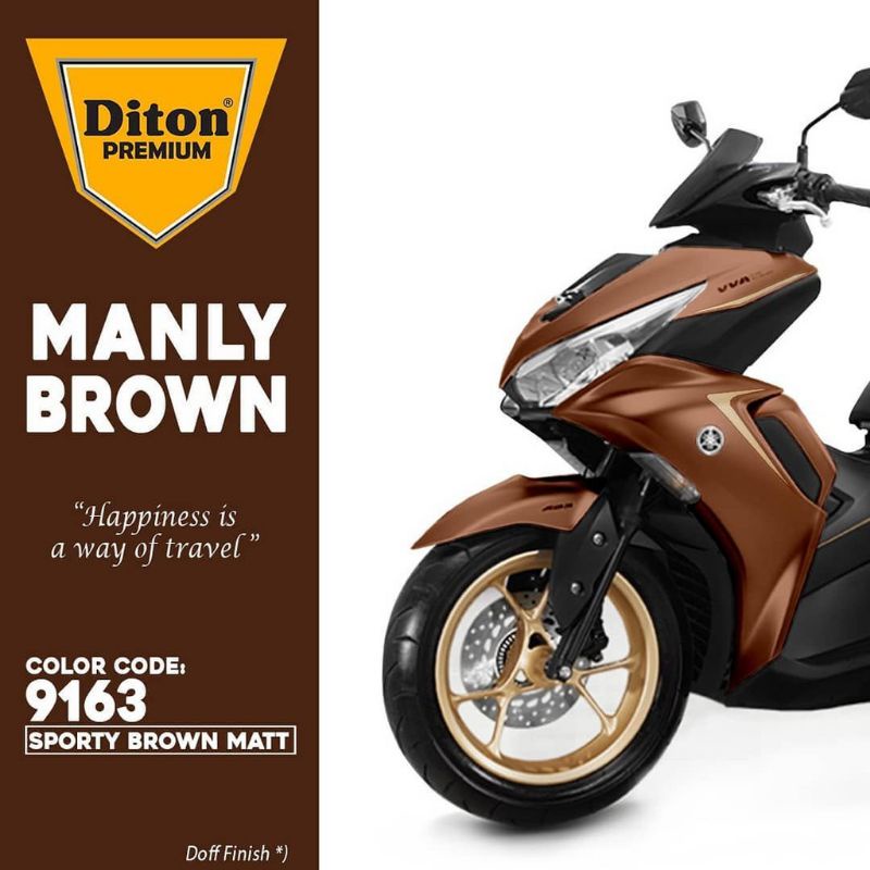 DITON PREMIUM Y 9163 SPORTY BROWN MATT CAT SEMPROT SPRAY PAINT WARNA COKLAT DOFF tahan bensin bukan 