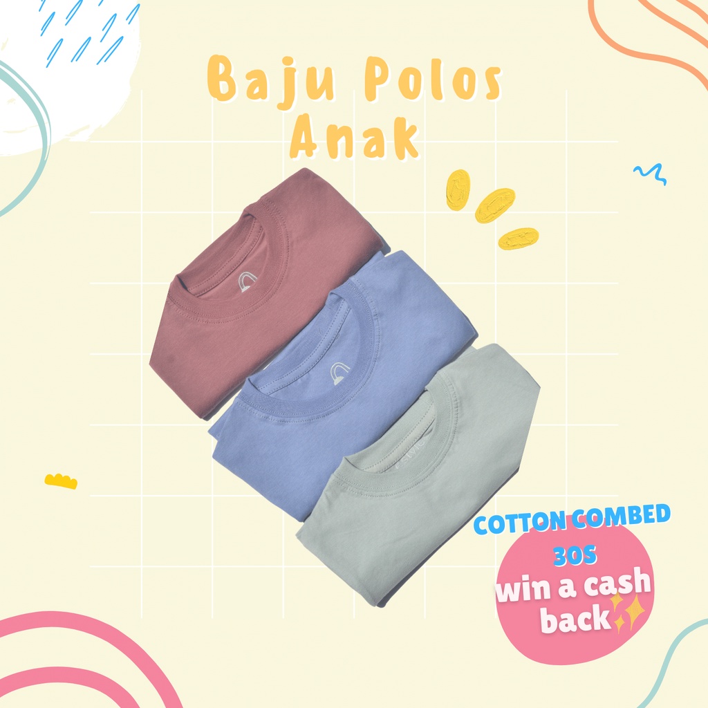 kaos anak/kaos anak pastel/kaos anak lengan pendek/kaos anak perempuan/kaos anak laki laki