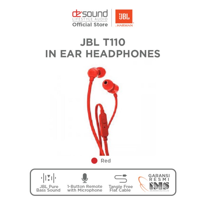 JBL T110 Headset - Red