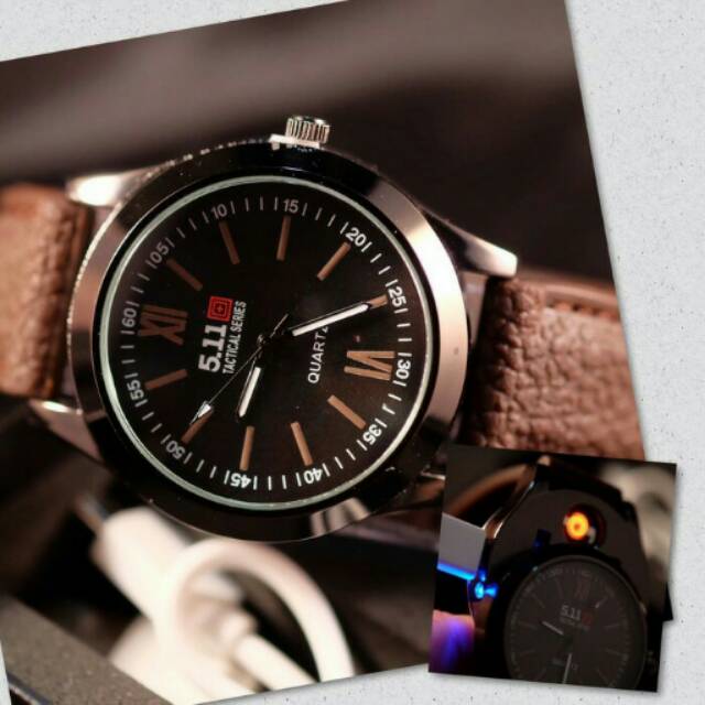 Jam Tangan Mancis/Korek Leather