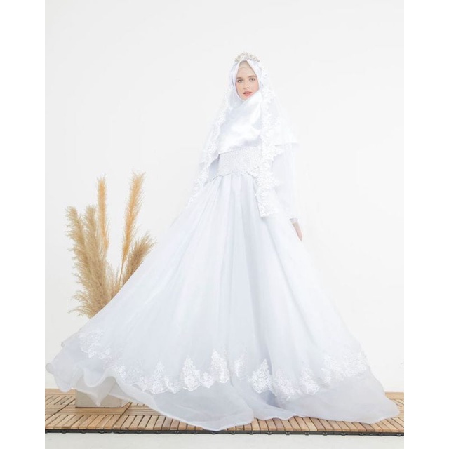 wedding dress / Gaun walimah syari / Baju akad pengantin