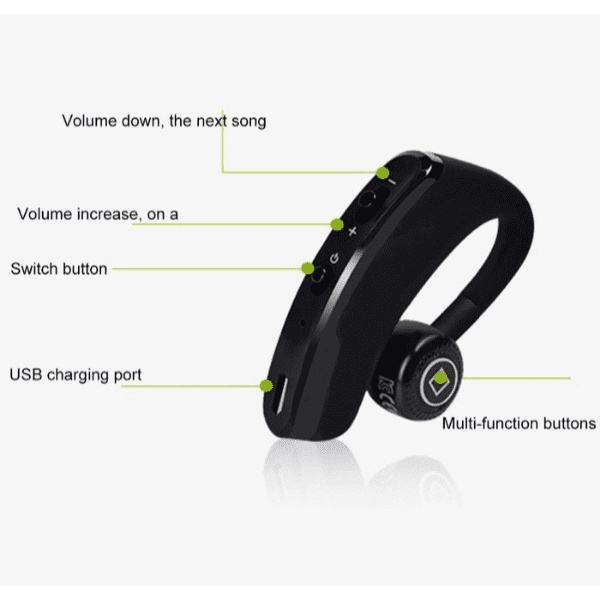 Headset Bluetooth Voyager V9 - Wireless Earphone Mic Control Hands Free V9