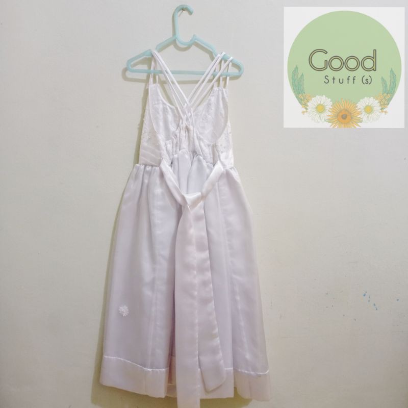 SECOND Dress panjang Pesta Kondangan Terusan Anak Perempuan Putih-PRELOVED