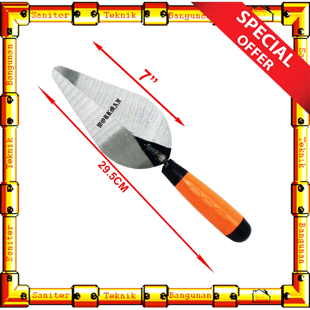 Sendok Semen Lancip Gagang Fiber Workman 7&quot; Inch