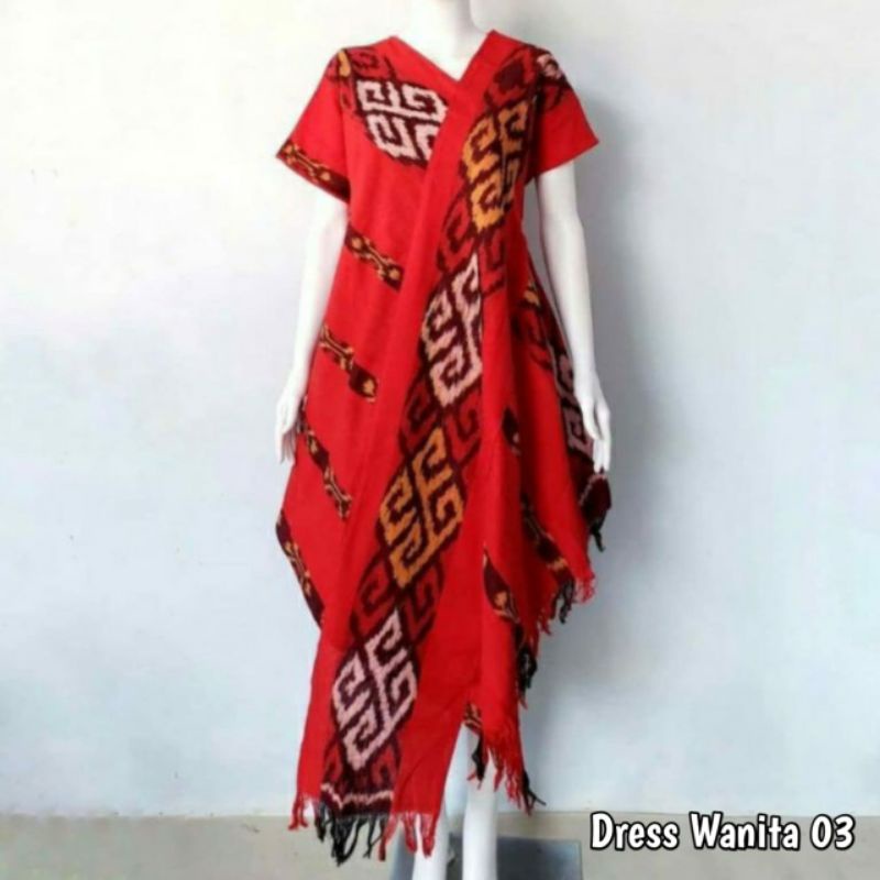 [READY] Dress Tenun Blangket, Busana Wanita Ethnic Tenun, Dress Tenun Asli Troso Jepara