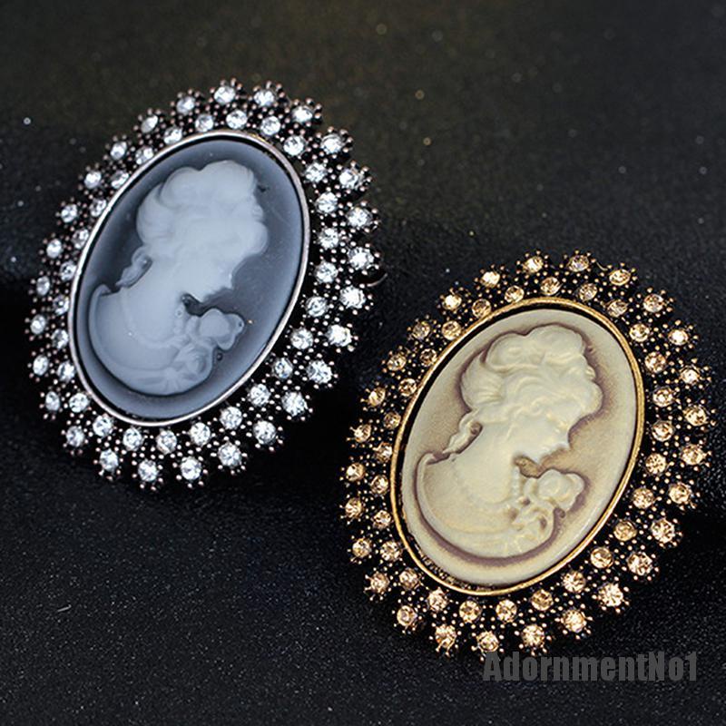 (Adornmentno1) Bros Pin Wanita Desain Cameo Victoria Hias Kristal Untuk Pesta Nikah