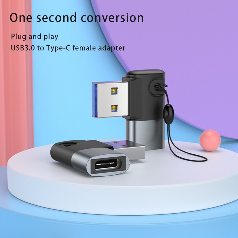 Vivi Adaptor Usb 3.0 Ke Tipe C Female 90 Derajat°Adaptor Konverter Sudut Kanan USB C OTG