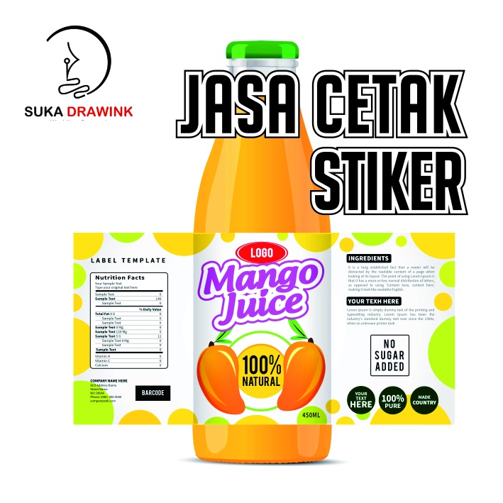 CETAK STIKER VINYL (TRANSPARAN, GLOSSY & DOFF) / LABEL PERSEGI LABEL NAMA LABEL MAKANAN TOPLES KEMAS