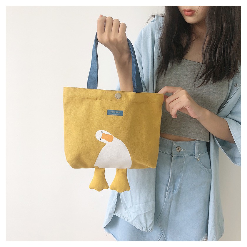 TC-98 tas tote bahu shoulder bag wanita canvas kanvas bebek daisy kampus import korea jepang