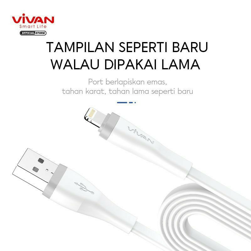 Kabel Data Vivan SL30S Kabel Data Lightning iPhone 30Cm ORIGINAL