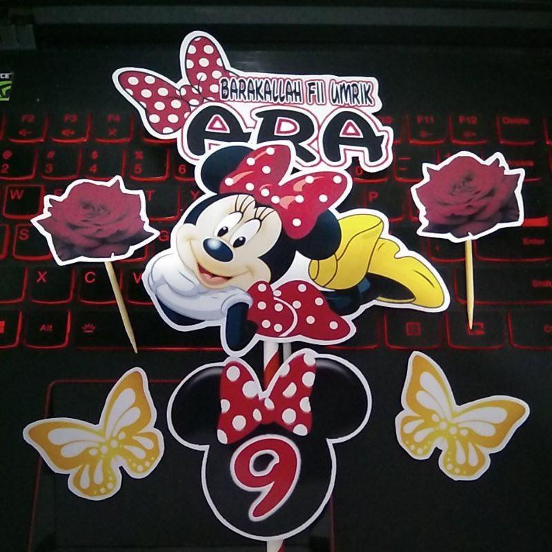 cake topper kue minnie mouse mini minni mose