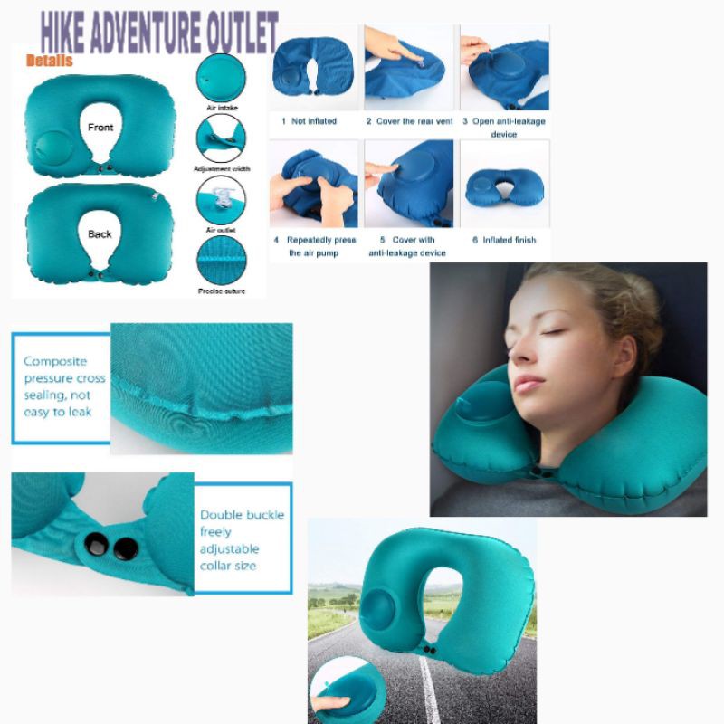 Bantal Leher Travel Inflatable Neck Pillow