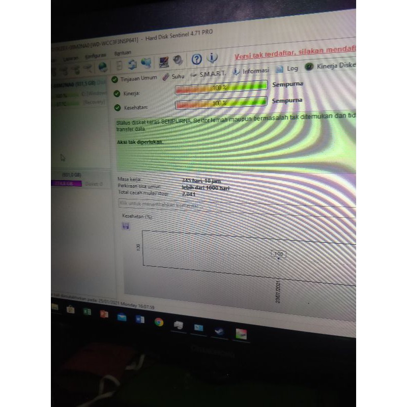HDD WD BLUE 1TB SENTINEL 100/100