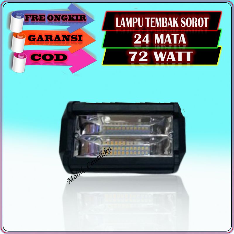 Lampu Variasi Tembak Sorot Motor Mobil 24 Mata 72 Watt 3 Mode 12 Volt