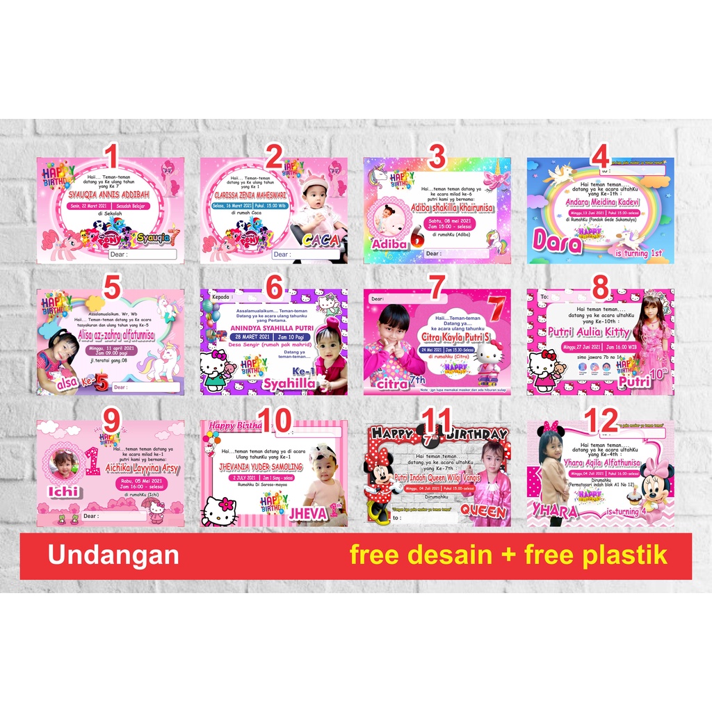 Jual Undangan ulang tahun CUSTOM Indonesia|Shopee Indonesia