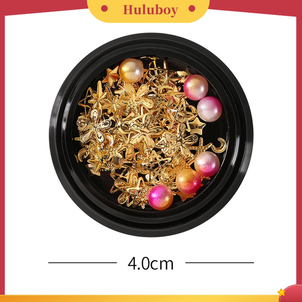 Huluboy Huluboy♡ Ornamen Stiker Kuku Manik-Manik Bubble Warna-Warni Bahan Metal Untuk Wanita