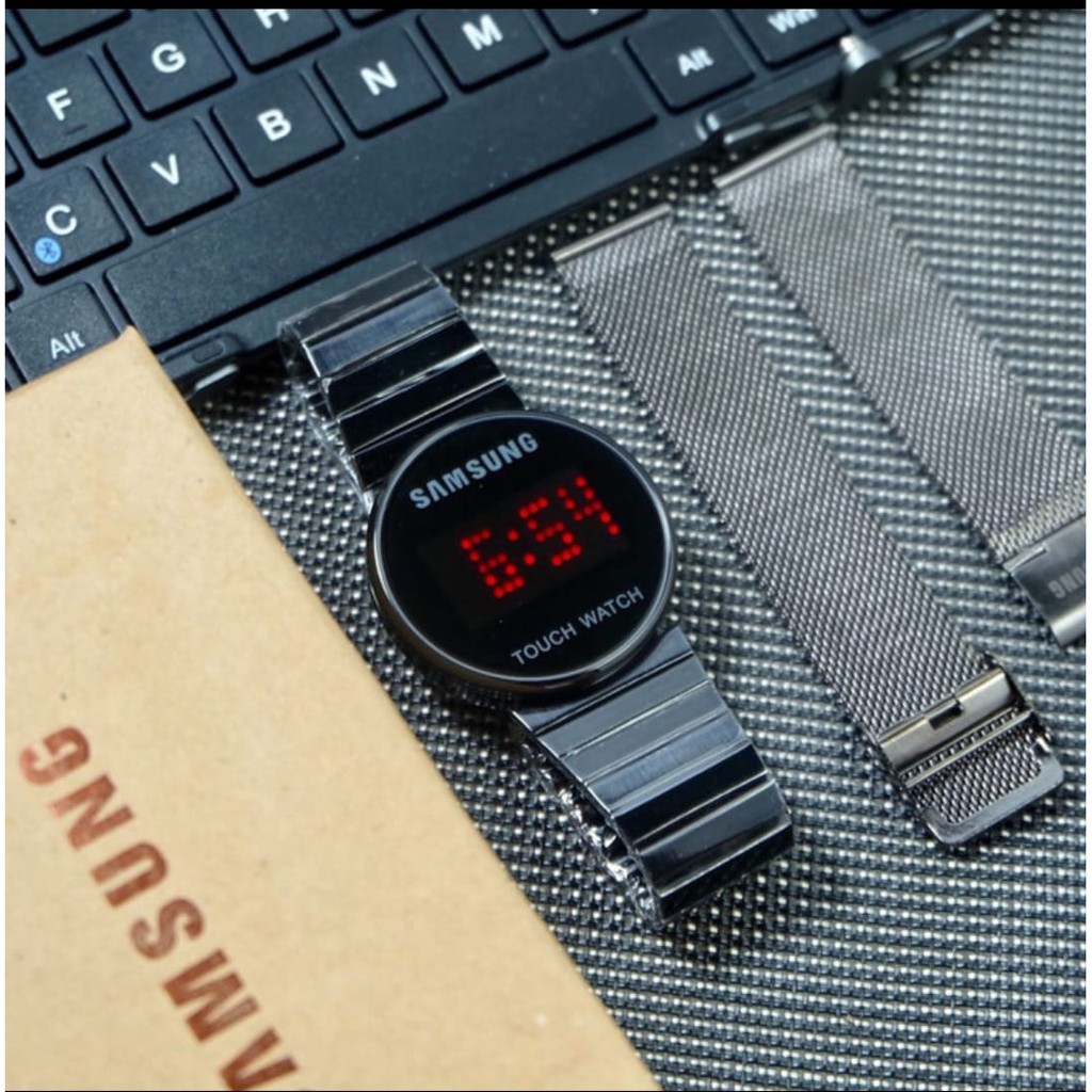 JAM TANGAN PRIA SAMSUNG DIGITAL TOUCHSCREEN RANTAI FREE TALI PASIR - DIAMETER 4 CM