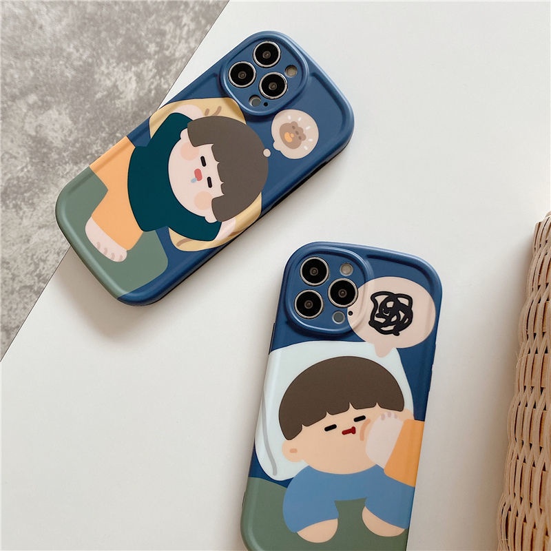 Casing Soft Case Silikon Motif Kartun Anak Laki-Laki / Perempuan Untuk IPhone 12 / 13 / 11 Pro Max / X / Xs Max / Xr / 7 / 8 + Dfgt