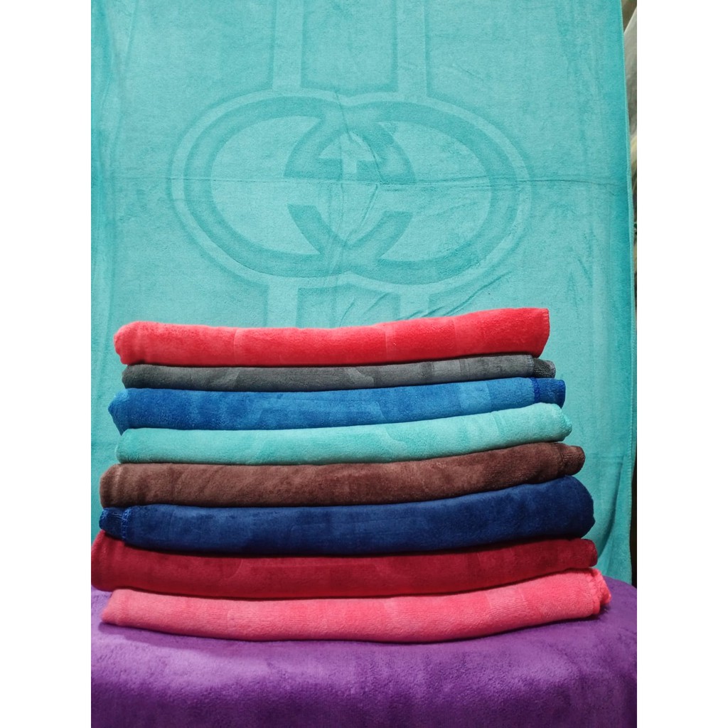 Handuk Terry Bay Polos Embos Ukuran 90x160 Jumbo Warna Random -Anduk Mandi Dewasa Bahan Supersoft